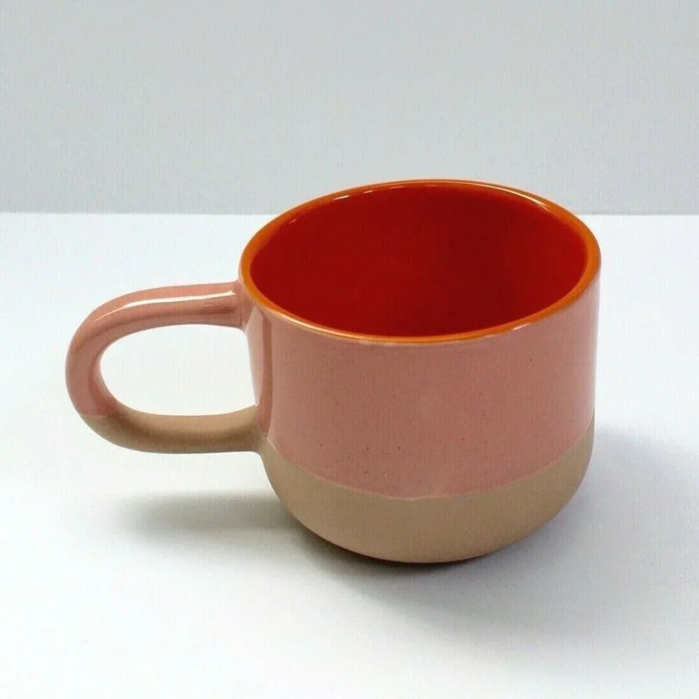 Starbucks 2018 Terracotta Two Tone Long Handle Coffee Cup Mug 12 oz